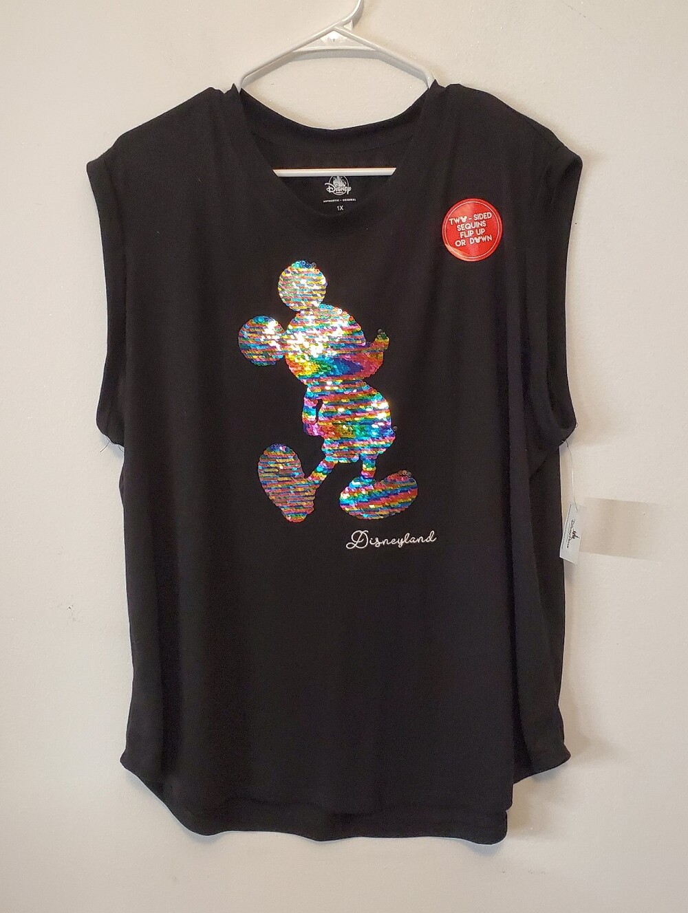 NWT Disney Parks Mickey Mouse Sequin top Size 1X